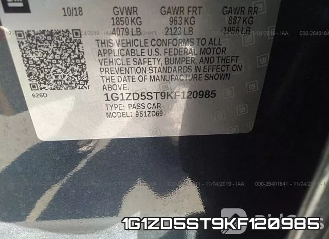1G1ZD5ST9KF120985 фото 9