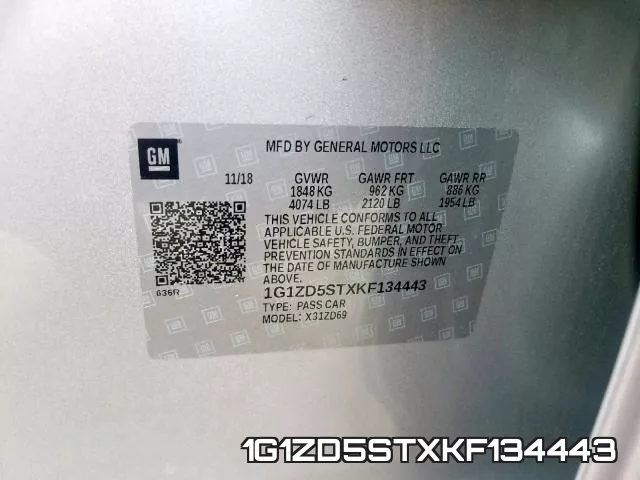 1G1ZD5STXKF134443 фото 2