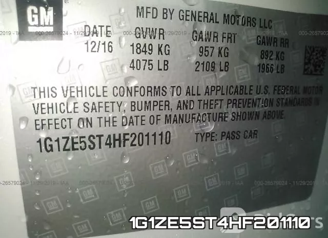 1G1ZE5ST4HF201110 фото 9