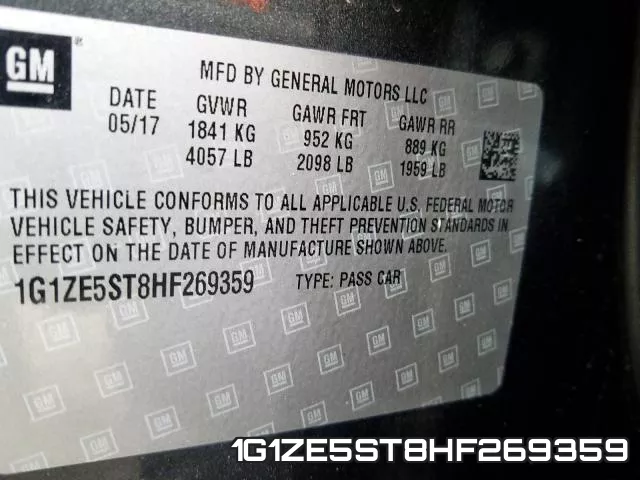 1G1ZE5ST8HF269359 фото 2