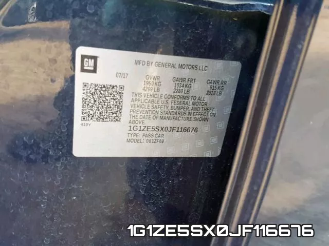 1G1ZE5SX0JF116676 фото 2