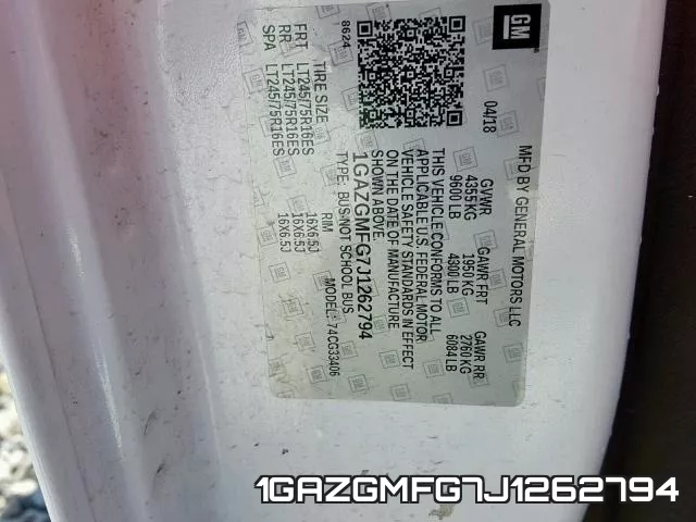1GAZGMFG7J1262794 фото 2