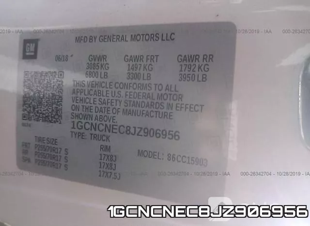 1GCNCNEC8JZ906956 фото 10