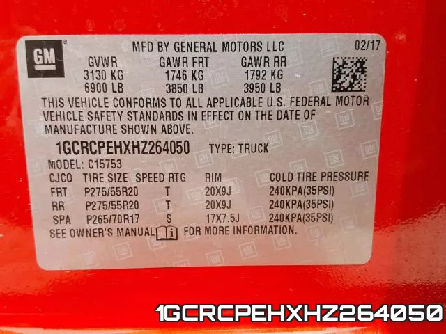 1GCRCPEHXHZ264050 фото 2