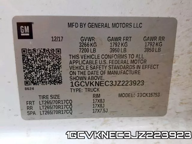 1GCVKNEC3JZ223923 фото 2
