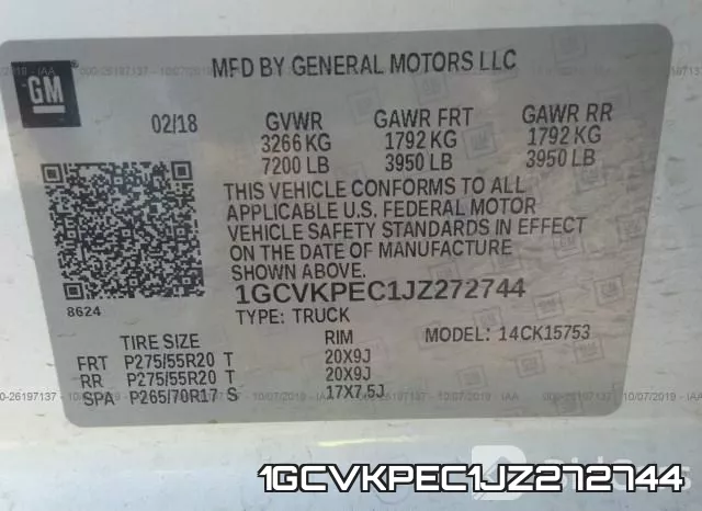1GCVKPEC1JZ272744 фото 10