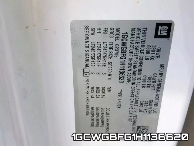 1GCWGBFG1H1136620 фото 2