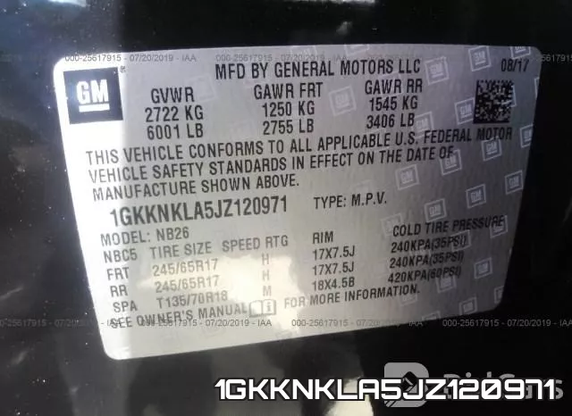 1GKKNKLA5JZ120971 фото 8