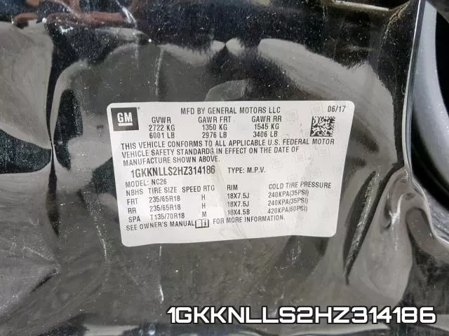 1GKKNLLS2HZ314186 фото 2