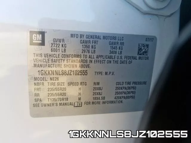 1GKKNNLS8JZ102555 фото 2