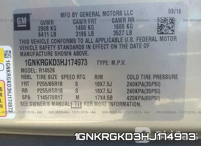 1GNKRGKD3HJ174973 фото 10