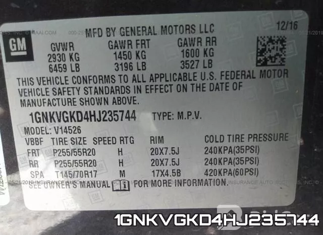 1GNKVGKD4HJ235744 фото 10