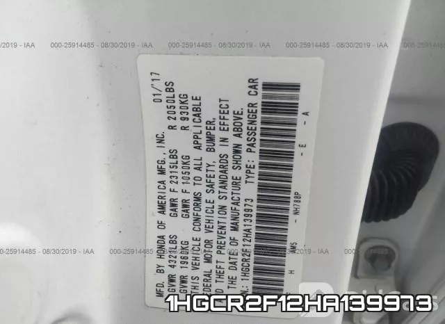 1HGCR2F12HA139973 фото 10
