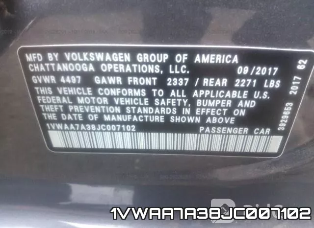 1VWAA7A38JC007102 фото 8