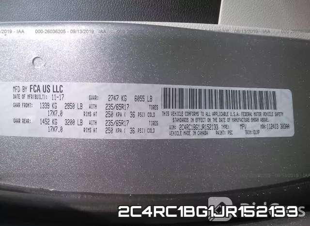 2C4RC1BG1JR152133 фото 9