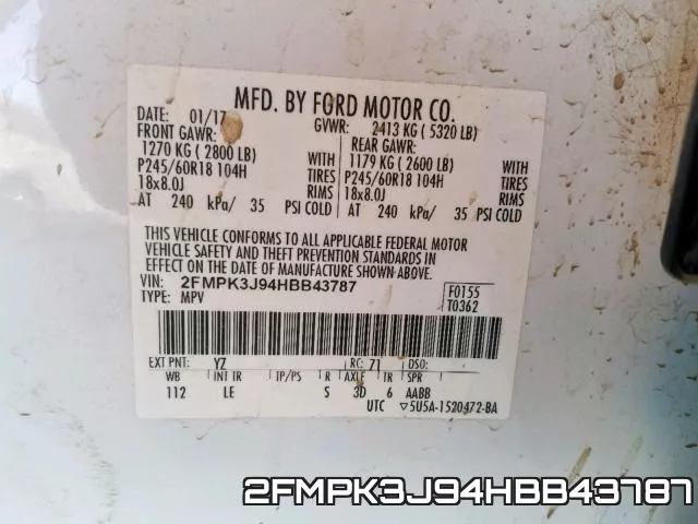 2FMPK3J94HBB43787 фото 2
