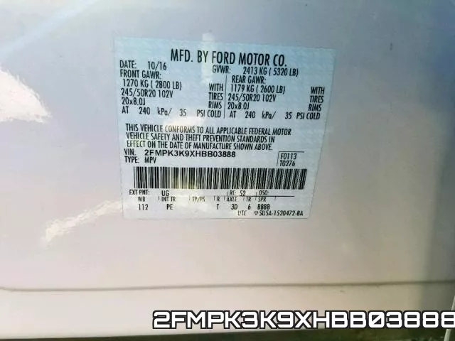 2FMPK3K9XHBB03888 фото 2