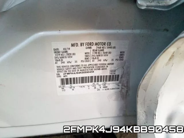 2FMPK4J94KBB90458 фото 2