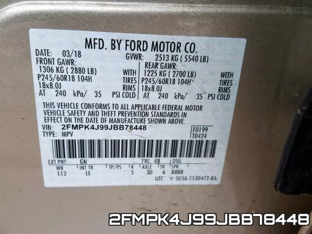 2FMPK4J99JBB78448 фото 2