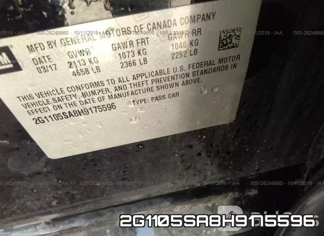 2G1105SA8H9175596 фото 10