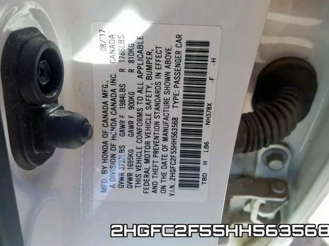 2HGFC2F55HH563568 фото 2