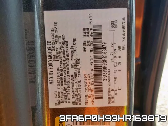 3FA6P0H93HR163879 фото 2