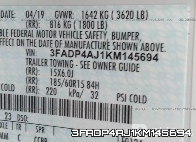 3FADP4AJ1KM145694 фото 9