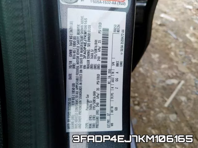 3FADP4EJ7KM106165 фото 2