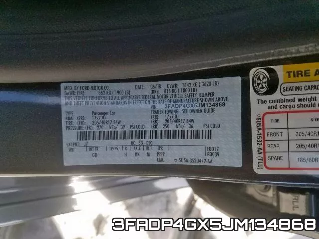 3FADP4GX5JM134868 фото 2