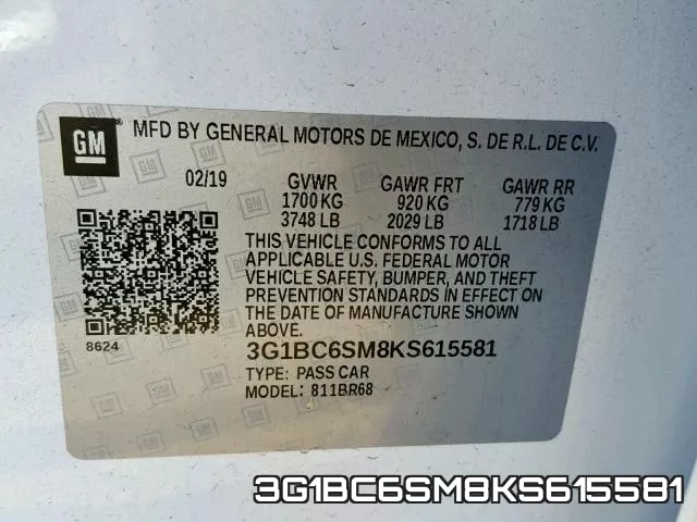 3G1BC6SM8KS615581 фото 2
