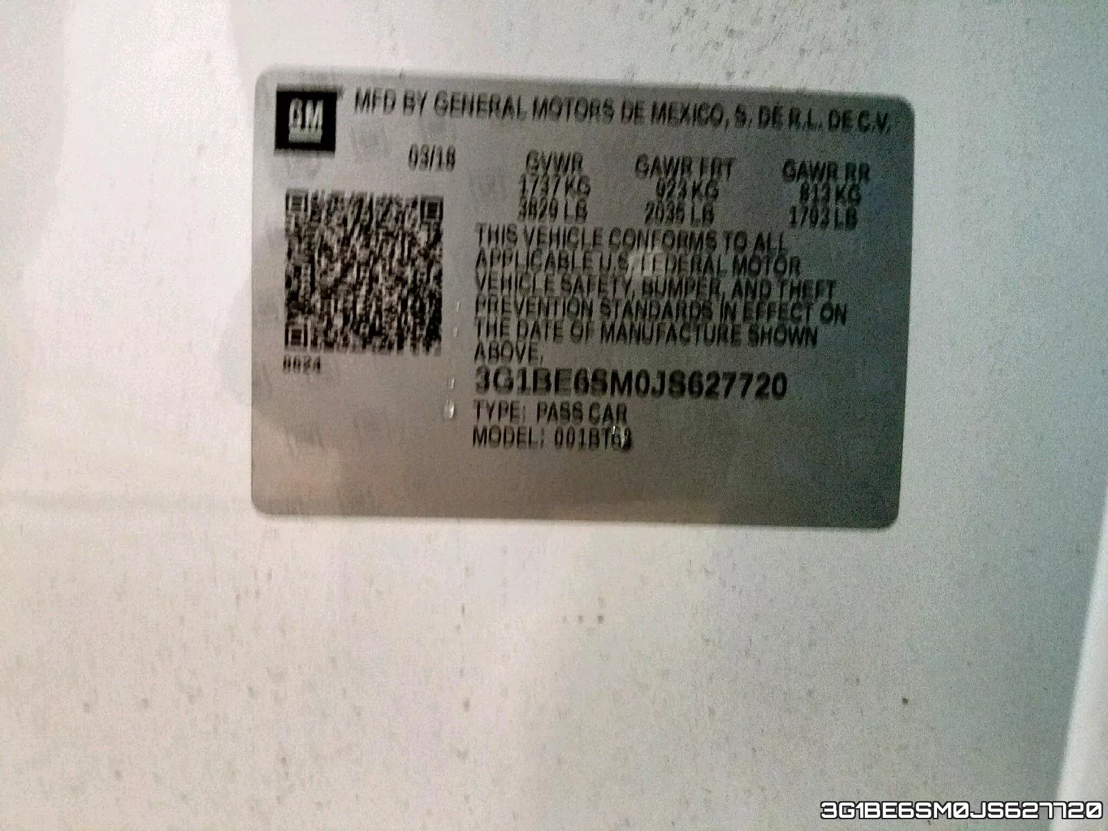 3G1BE6SM0JS627720 фото 2