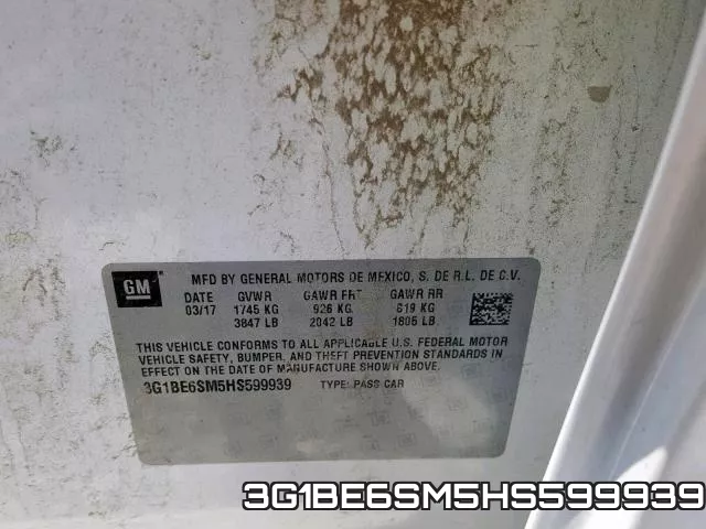 3G1BE6SM5HS599939 фото 2