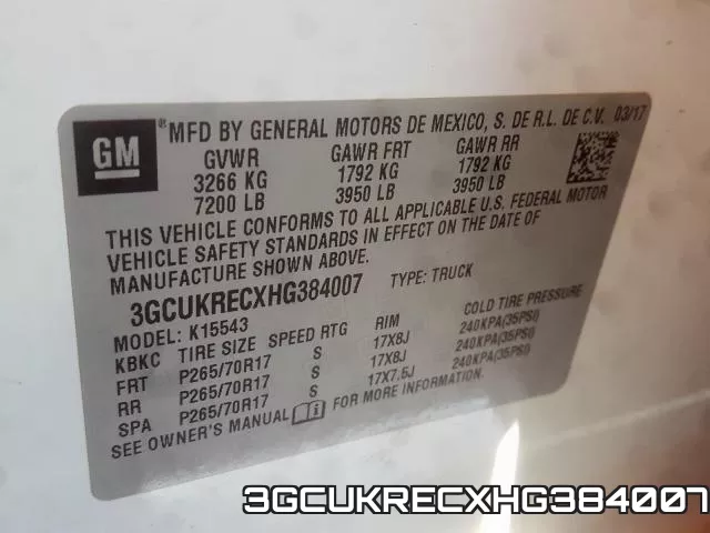 3GCUKRECXHG384007 фото 2