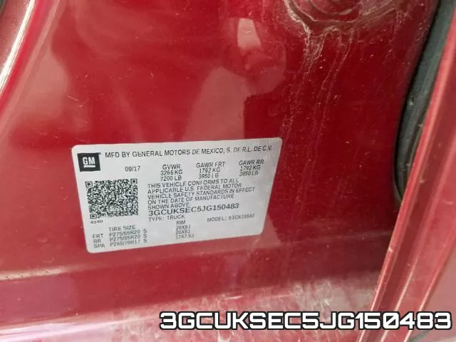 3GCUKSEC5JG150483 фото 2