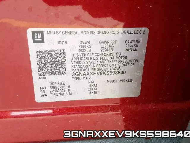 3GNAXXEV9KS598640 фото 2