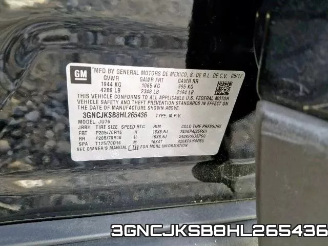 3GNCJKSB8HL265436 фото 2