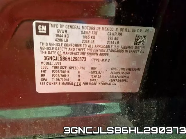 3GNCJLSB6HL290373 фото 2