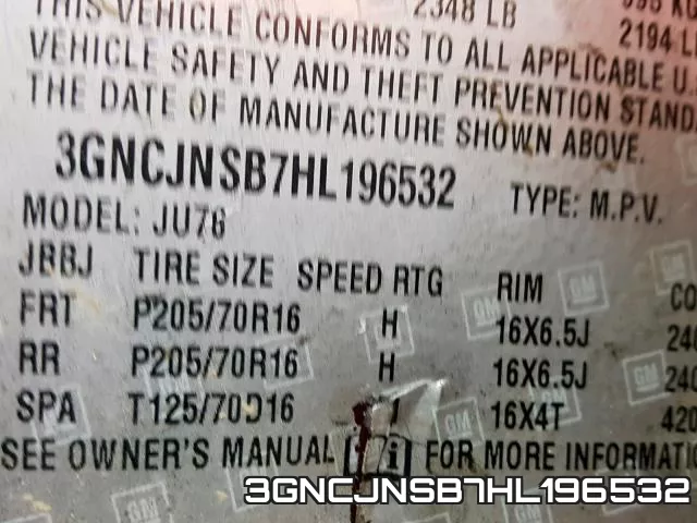 3GNCJNSB7HL196532 фото 2