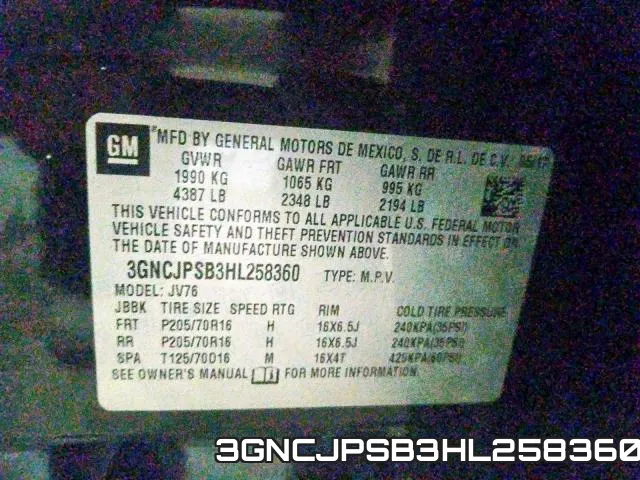 3GNCJPSB3HL258360 фото 2