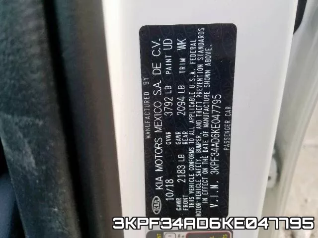 3KPF34AD6KE047795 фото 2