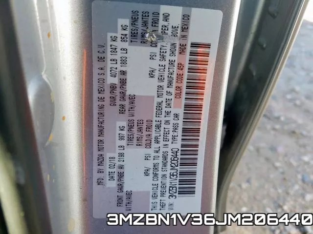 3MZBN1V36JM206440 фото 2