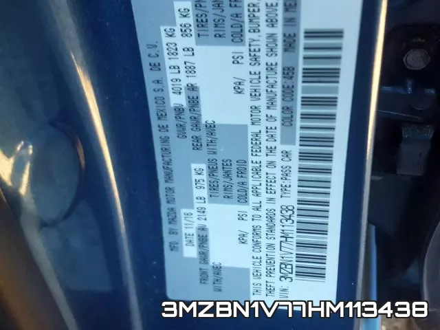 3MZBN1V77HM113438 фото 2
