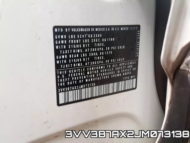 3VV3B7AX2JM073138 фото 2