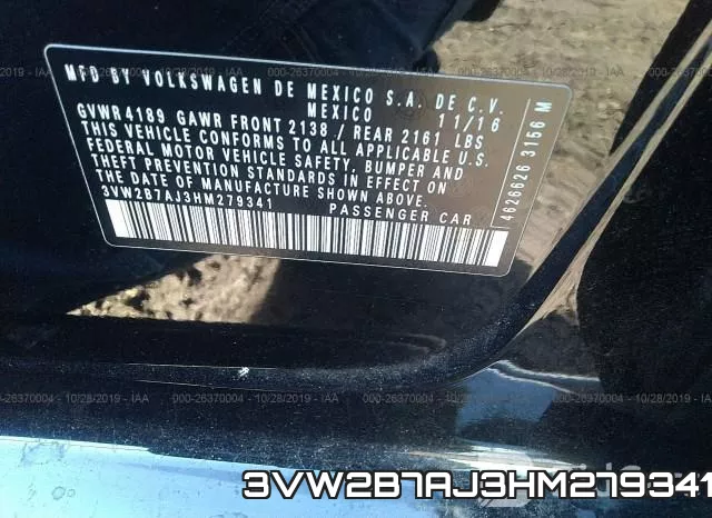 3VW2B7AJ3HM279341 фото 10