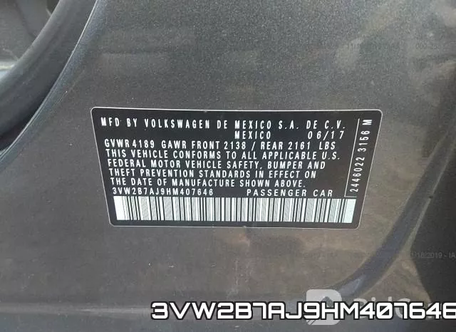 3VW2B7AJ9HM407646 фото 10
