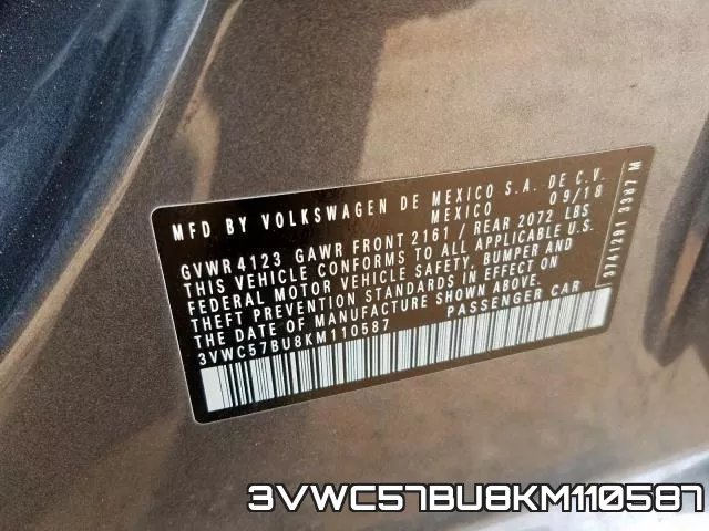 3VWC57BU8KM110587 фото 2