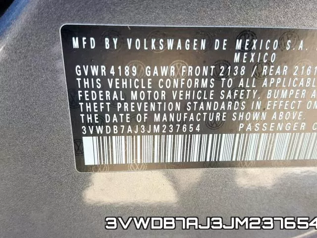 3VWDB7AJ3JM237654 фото 2