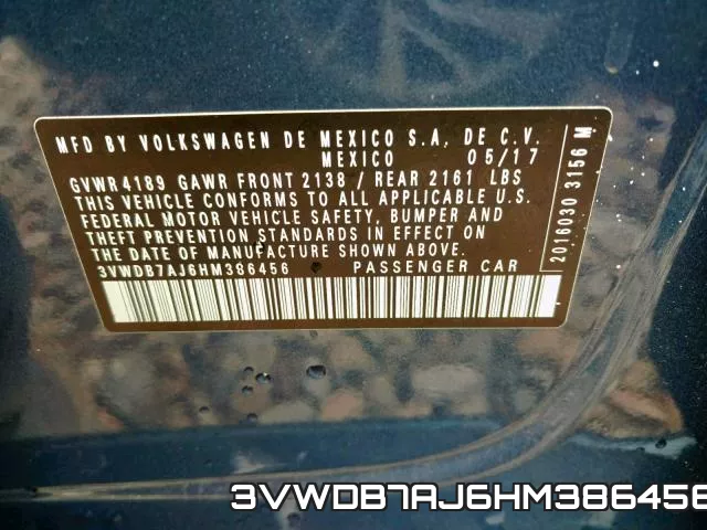 3VWDB7AJ6HM386456 фото 2