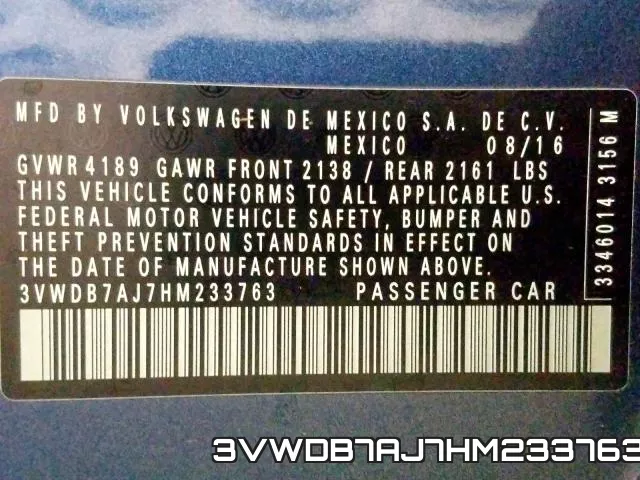 3VWDB7AJ7HM233763 фото 2