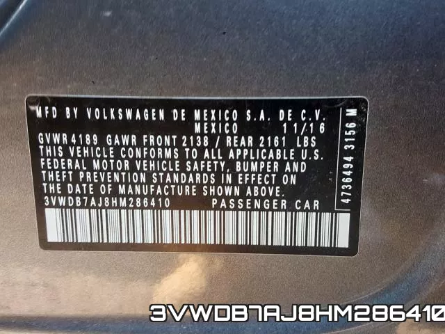 3VWDB7AJ8HM286410 фото 2